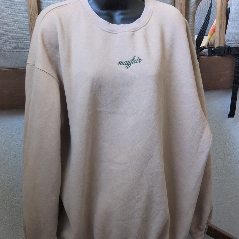 🍋✨ Mayfair Group Rare It's Not You It's Just Mercury Retrograde L/XL Tan Crew - Picture 3 of 5